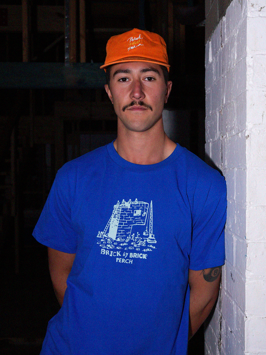 Brick by Brick Tee - electric blue