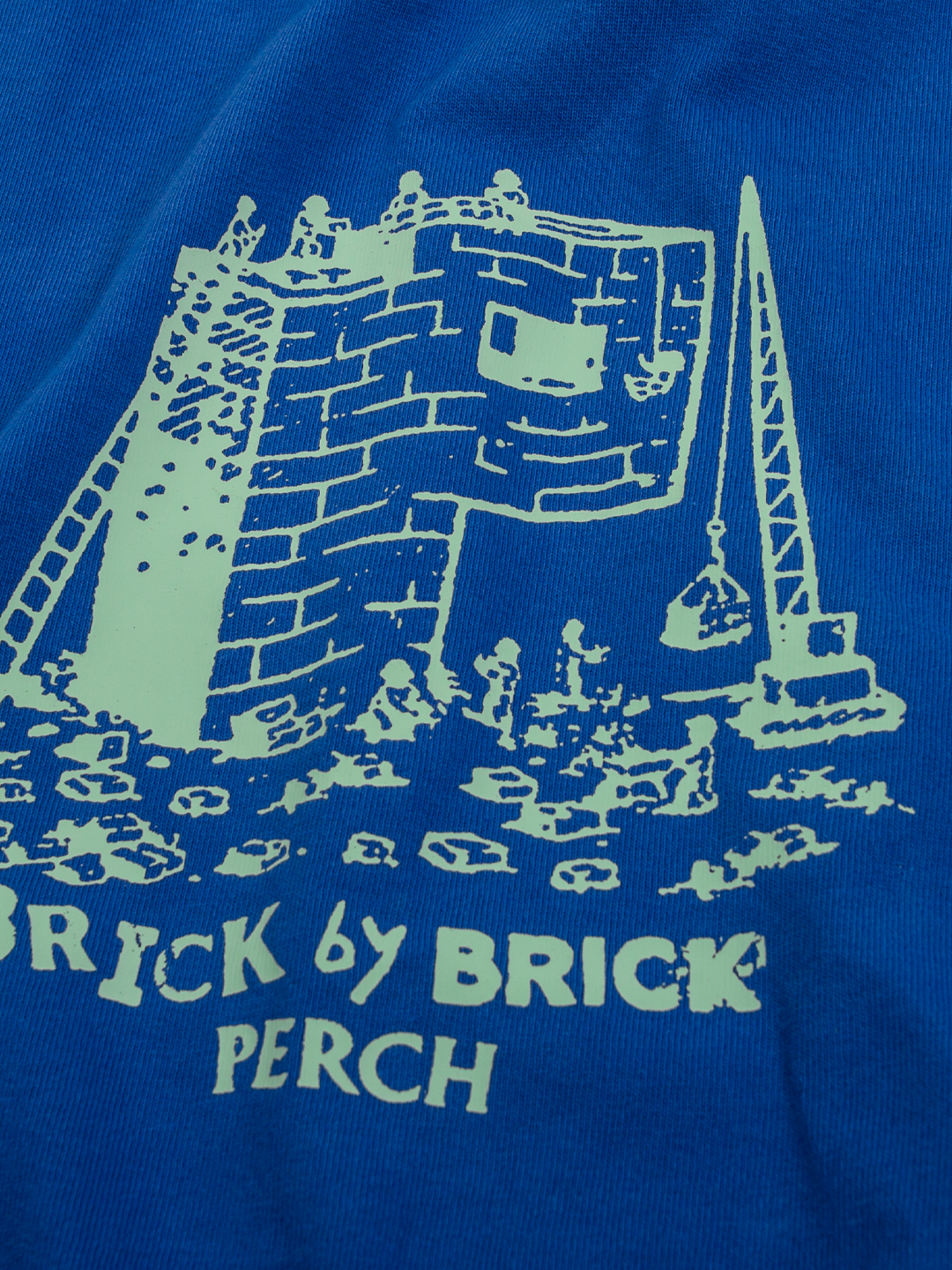 Brick by Brick Tee - electric blue