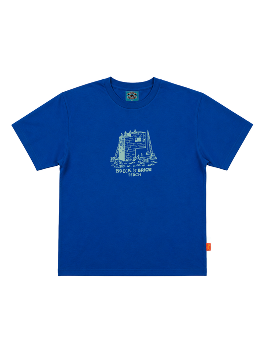 Brick by Brick Tee - electric blue