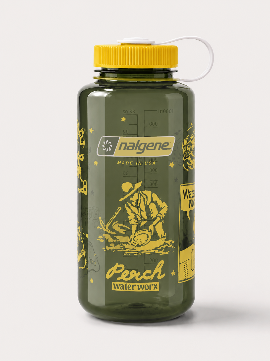 1L Nalgene x Perch WaterWorx Drink Bottle - oil green